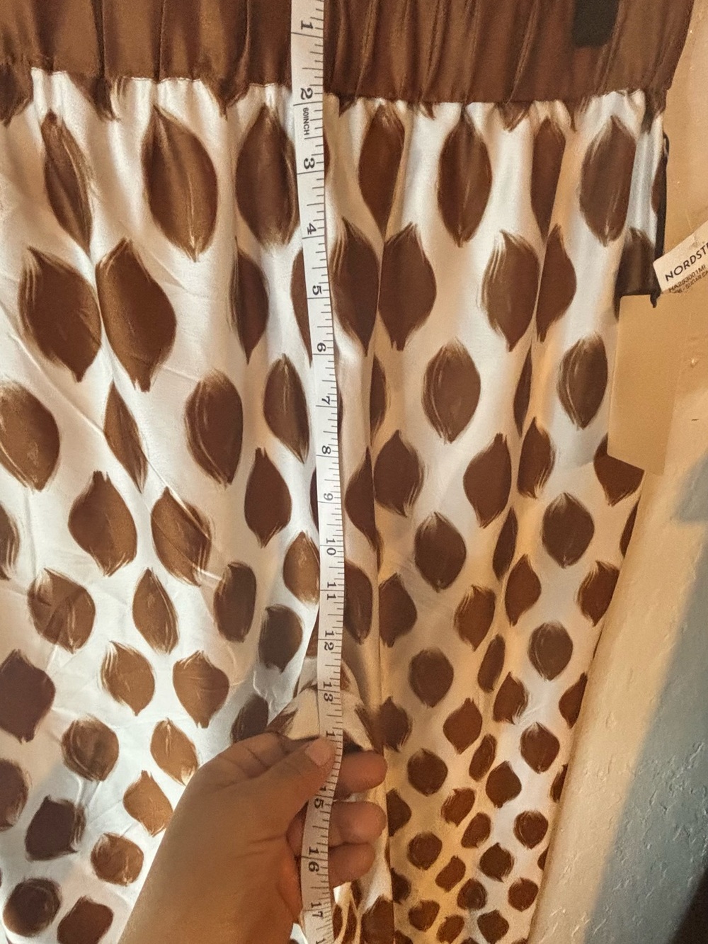 Nordstrom Halogen Brown & Cream Leaf-Print Wide Leg Pants - Picture 8 of 9